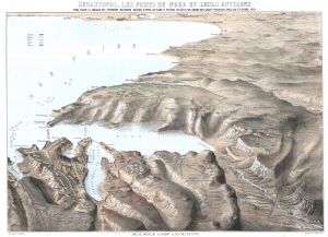 1855 Logerot Bird's-Eye View Map of Sebastopol and Environs, Crimean War
