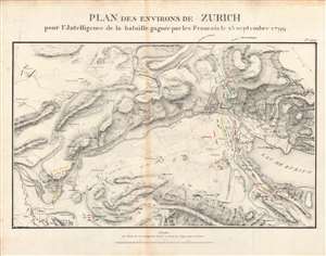1839 Jomini Map of the Second Battle of Zurich