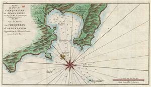 1765 Anson Map or Chart of Zihuatanejo Harbor, Mexico