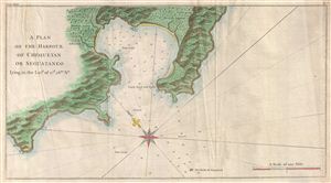 1745 Anson Map or Chart of Zihuatanejo Harbor, Mexico