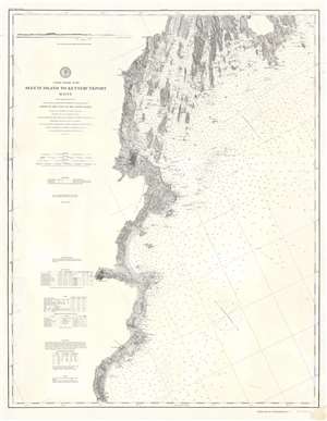 1878 U.S.C.G.S. Nautical Chart / Map of Casco Bay and Southern Coast, Maine
