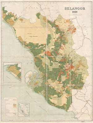 1929 F.M.S. Wall Map of Selangor (Kuala Lumpur)