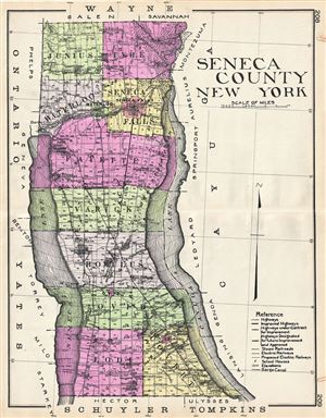 1912 Century Map of Seneca County, New York