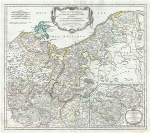 1751 Vaugondy Map of the Northern Portions of Upper Saxony, Germany