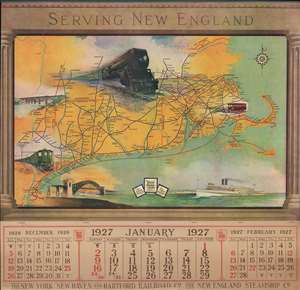1927 Voorhies New England Railroad Promotional Calendar