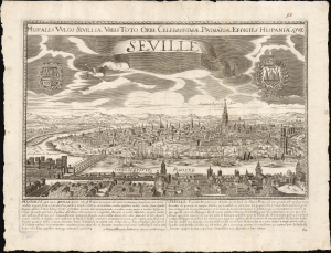 1685 François Jollain View Map of Seville (Sevilla), Spain