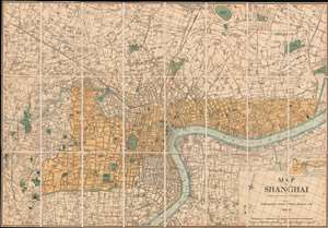 1933 North-China Daily News Map of Shanghai, China