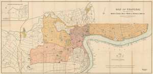 1918 North-China Daily News / Municipal Council Map of Shanghai, China