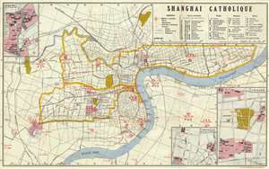 1933 T'ou-sè-wè Map of Shanghai Showing Catholic Missions