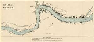 1945 Royal Navy Map of Shanghai Harbor and the Huangpu River, China