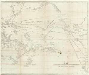 1849 Stansbury Map w/ Steamship Lines btwn Shanghai and San Francisco