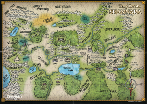 2001 A. Williams Map of 'The Four Lands', Terry Brooks' Shannara Novels