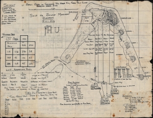 1944 Bellerby Map of U.S. Marine Landing on Roi-Namur, Kwalajein Atoll, Marshall Islands