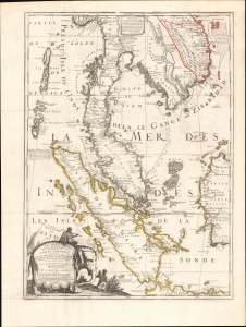 1742 Coronelli Nolin Map of Southeast Asia (Siam, Thailand, Malaya, Laos, Vietnam)