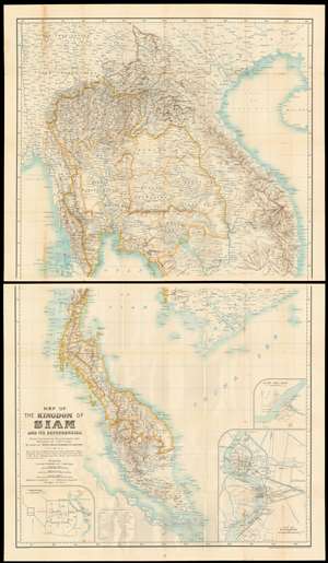 1900 McCarthy Map of Siam, Laos, Cochinchina, Cambodia and the Malay Peninsula