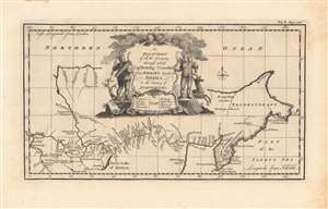 1744 Harris / Bowen Map of Siberia, Bering's Expeditions