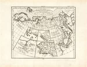 1772 Vaugondy / Diderot Map of Asia, Alaska, and the Northeast Passage