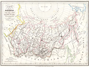 1836 Malte-brun Map of Russia in Asia and Siberia