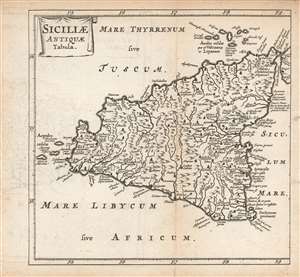 1661 Elzevir / Clüver map of Sicily