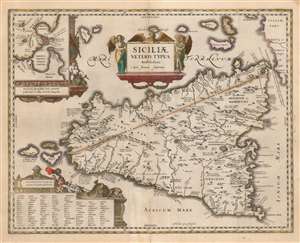 1662 Jansson Map of Ancient Sicily