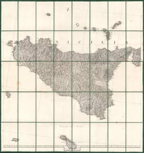 1805 Rizzi Zannoni Proof State Case Map of Sicily - Napoleonic Wars