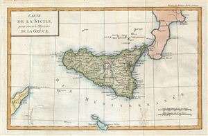 1770 Delisle de Sales Map of Sicily