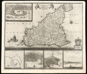 1671 / 1682 Frederic De Wit Map of Sicily