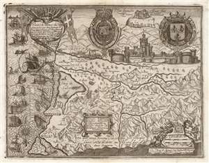 1639 Lasne Map of Roussillon and the Siege of Salses-le-Château