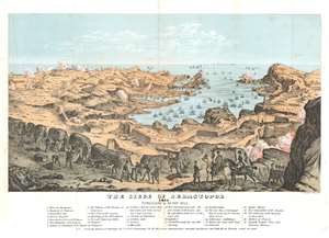 1855 Bill Chromolithograph View of the Siege of Sevastopol, Crimea