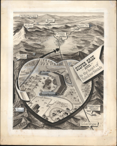 1955 Manuscript Pictorial View of Carson City, Lake Tahoe, and Environs, Nevada