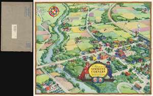 1936 Kieth Ward Map of Simmons Corners (Little Orphan Annie Radio Show)