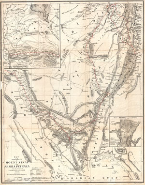 1856 Kiepert Map of the Sinai Peninsula, Egypt