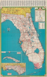 1953 Rand McNally Road Map of Florida