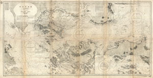 1923 Japanese Nautical Chart / Map of Singapore Island and Strait