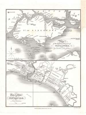 1828 Jackson / Crawfurd Map of Singapore - first map of Singapore!