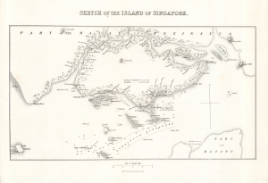 1830 Murray / Raffles Map and Chart of Singapore