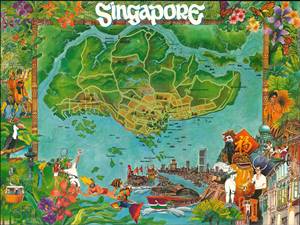 1982 Singapore Tourist Promotion Board Map with Rich Illustrations