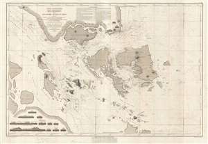 1847 Dortet de Tessan Map of Singapore and Vicinity