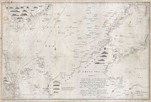1842 Horsburgh Nautical Chart or  Map of Singapore, Boroeo, Malay and Cambodia