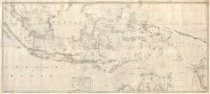 1856 Charles Wilson Nautical Map of the East Indies:  Singapore to Australia