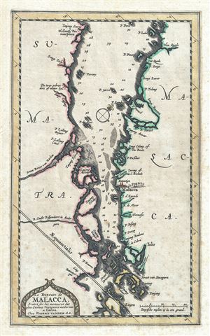1727 Van der Aa Map of Singapore, Malacca, and Malaya