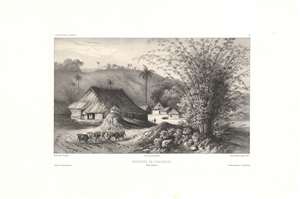 1845 Lauvergne View of Singapore near the Straits of Malacca