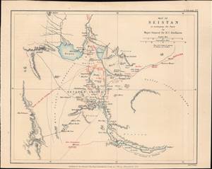 1873 Rawlinson / Weller Map of Sistan, Iran and Afghanistan