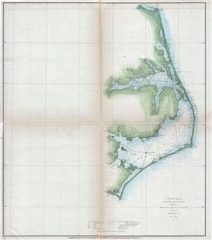 1851 U. S. Coast Survey Map of the Carolina and Virginia Coast (Pamlico Sound, Albemarle Sound)