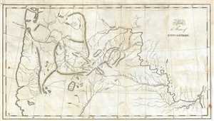 1836 Washington Irving Map of the Pacific Northwest w/ Routes of Hunt and Stuart