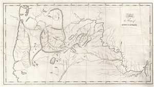 1836 Washington Irving Map of Pacific Northwest w/ Routes of Hunt and Stuart
