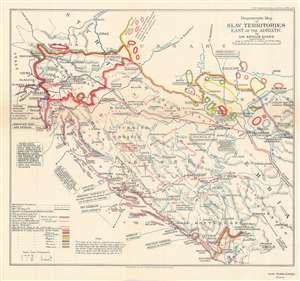 1916 Evans Ethnographic Map of Yugoslavia Published During World War I