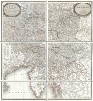 1819 Zurner Map of Slovenia and Croatia