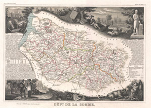 1852 Levasseur Map of the Department De La Somme, France