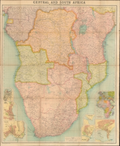 1921 Bartholomew Map of Central and Southern Africa